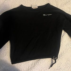 Black champion cropped hoodie